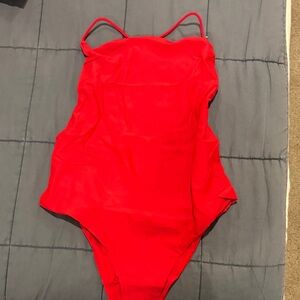 Elegant Red One Piece Swimsuit